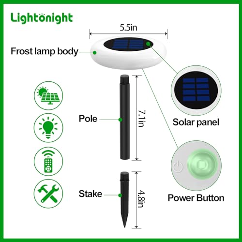 Solar Lights Outdoor, Color Changing with Remote, Pathway Lights for Garden Yard (6 Pack) A105329