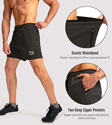 Men's Running Shorts with Zipper Pockets Quick Dry 5" Z842