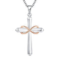 STARCHENIE Infinity Cross Necklace for Women 925 Sterling Silver Polished Cross Pendant Crucifix Jewelry Gifts