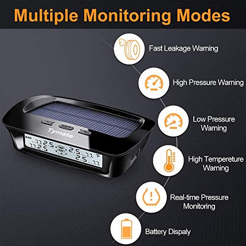 RV Tire Pressure Monitoring System with 4 Sensors, Solar Charge, LCD Display C984049