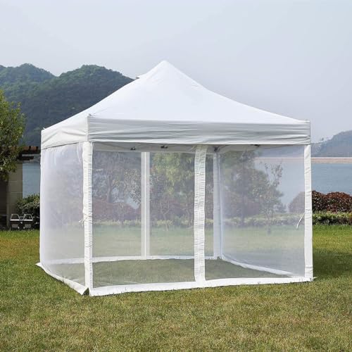 Mosquito Net for 10x10 Patio Gazebo Canopy, Double Door with Zipper G180