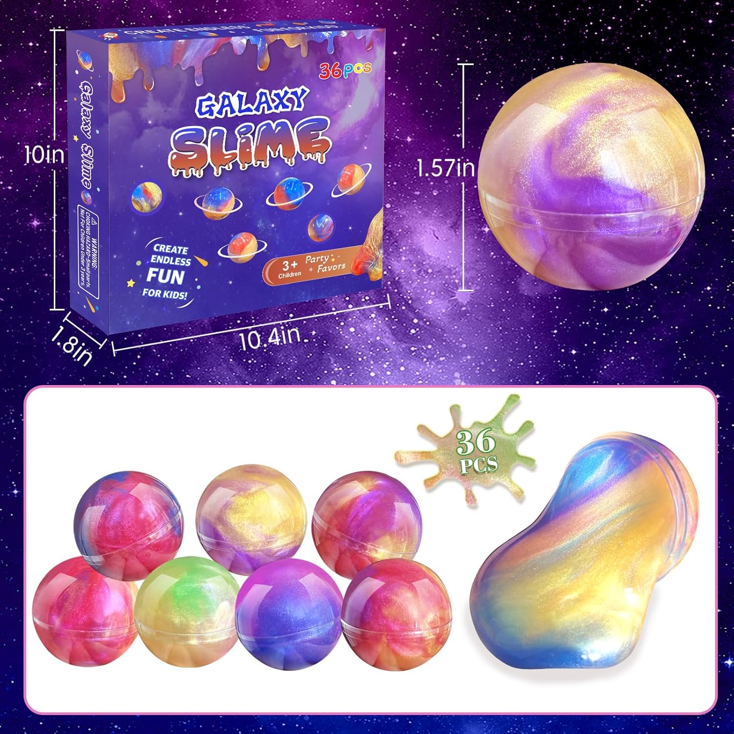 Slime Party Favors for Kids 36 Pack DIY Stress Relief Putty Toy P465