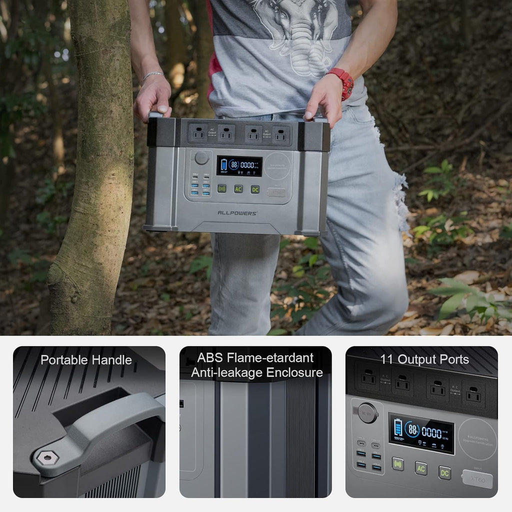 2000W Portable Power Station 1500Wh Solar Generator with 4 AC Outlets Q772