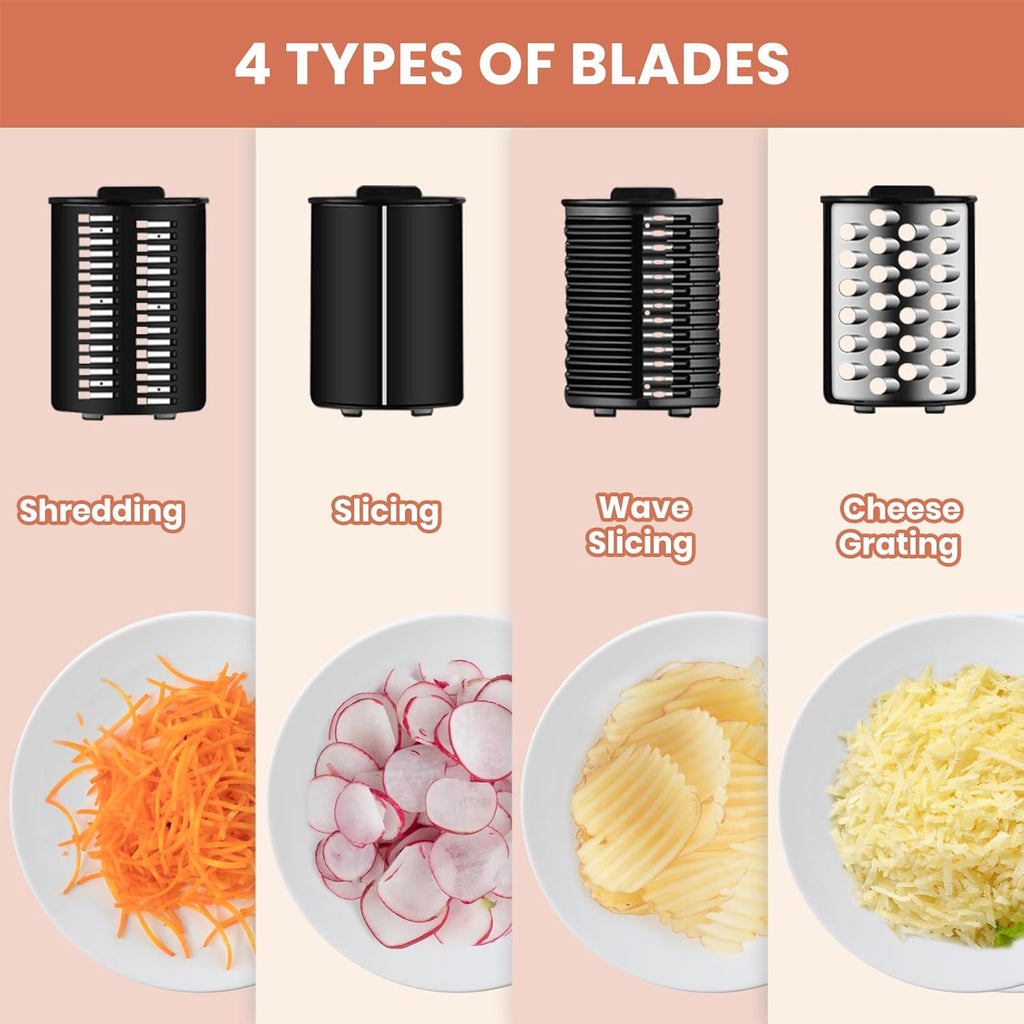 Electric Cheese Grater & Meat Grinder with Vegetable Cutter, Slicer, Shredder, and Sausage Maker G1891