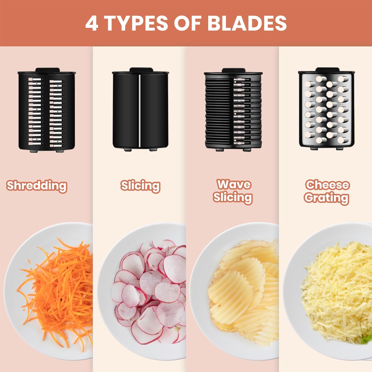 Electric Cheese Grater & Meat Grinder with Vegetable Cutter, Slicer, Shredder, and Sausage Maker G1891