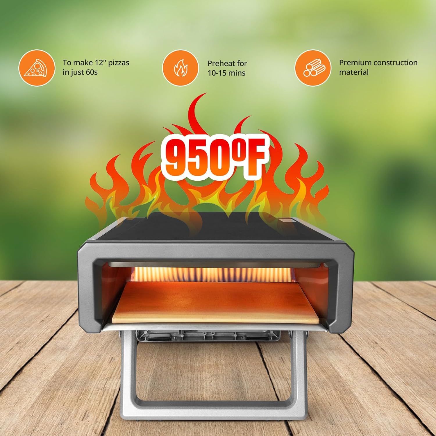 Outdoor Gas Pizza Oven, 12 Inch Stainless Steel Portable U248