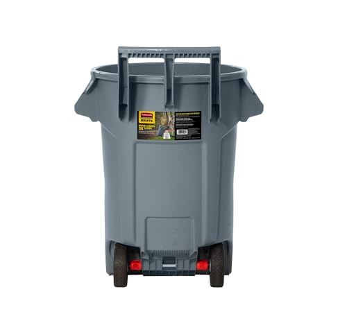 Vented Wheeled Trash Container, 32 Gal, Gray F3598