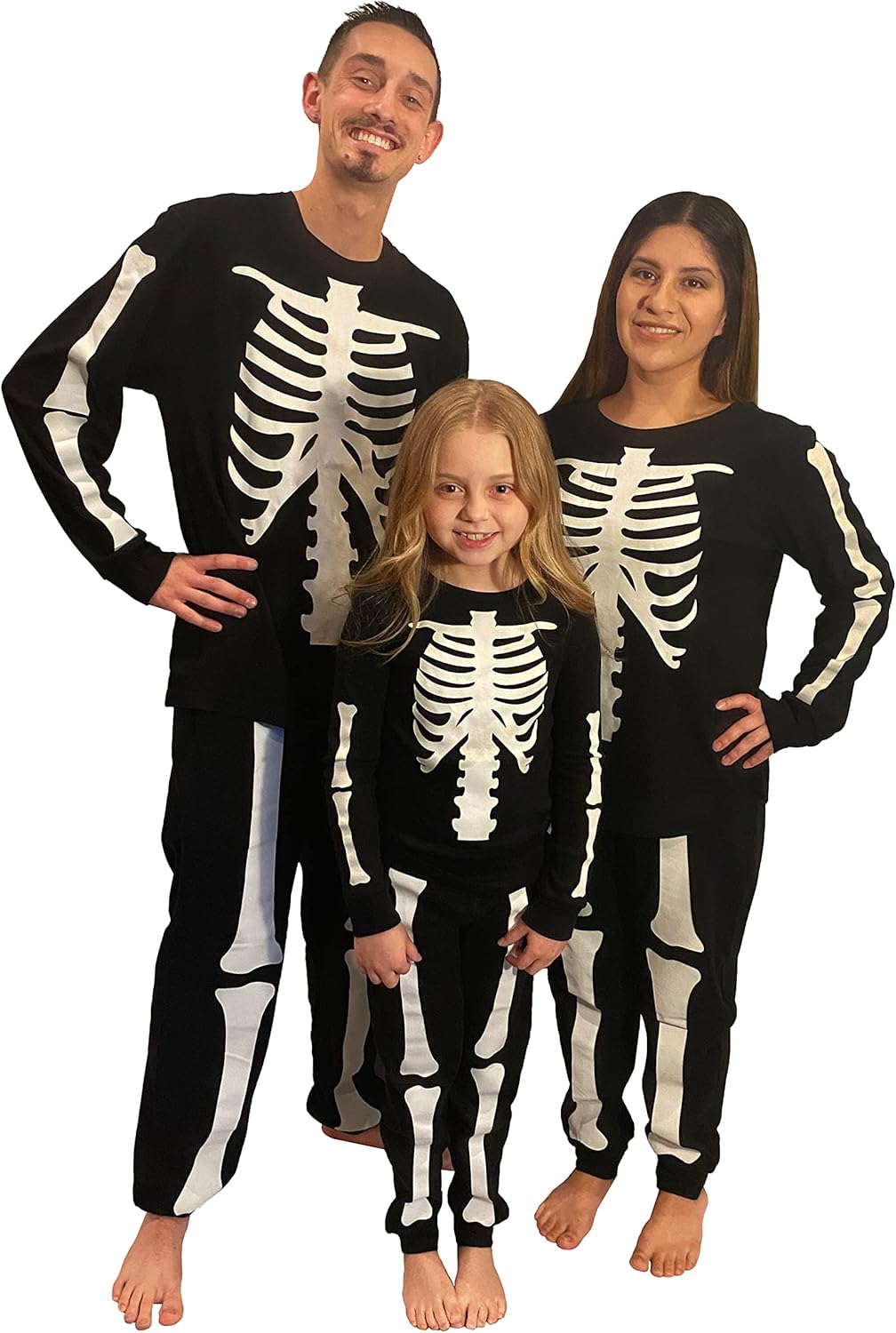 Glow in the Dark Skeleton Cotton Pajamas Family Matching Halloween Outfits Q29349