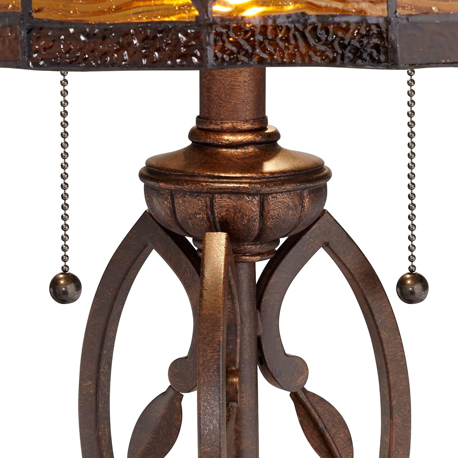 Tiffany Style Table Lamp with Stained Glass Shade and Dimmer X9842