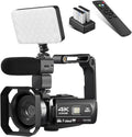 Video Camera 4K 18X Powerful Digital Zoom,48MP 3.0 Inch IPS Vlogging Camera for YouTube,270 Degree Rotation Touch Screen Camcorder with Microphone,IR Night Vision and 2 Batteries(Black)