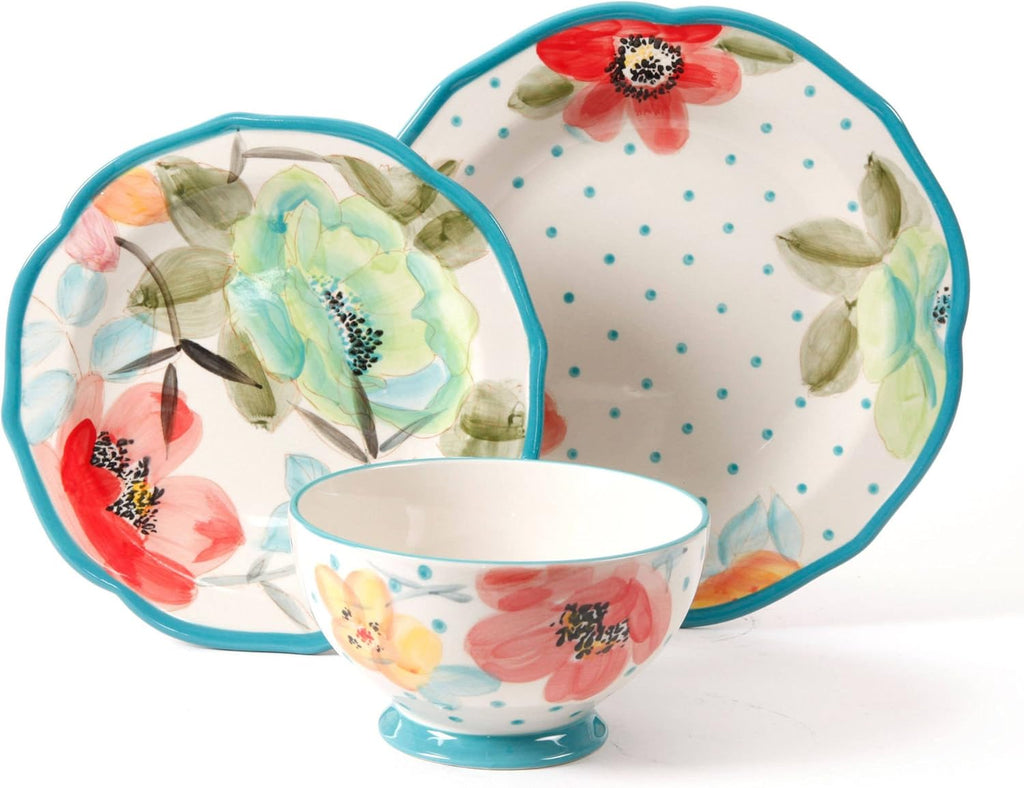 The Pioneer Woman 12-Piece Handcrafted Dinner Set"Vintage Bloom" Service for 4