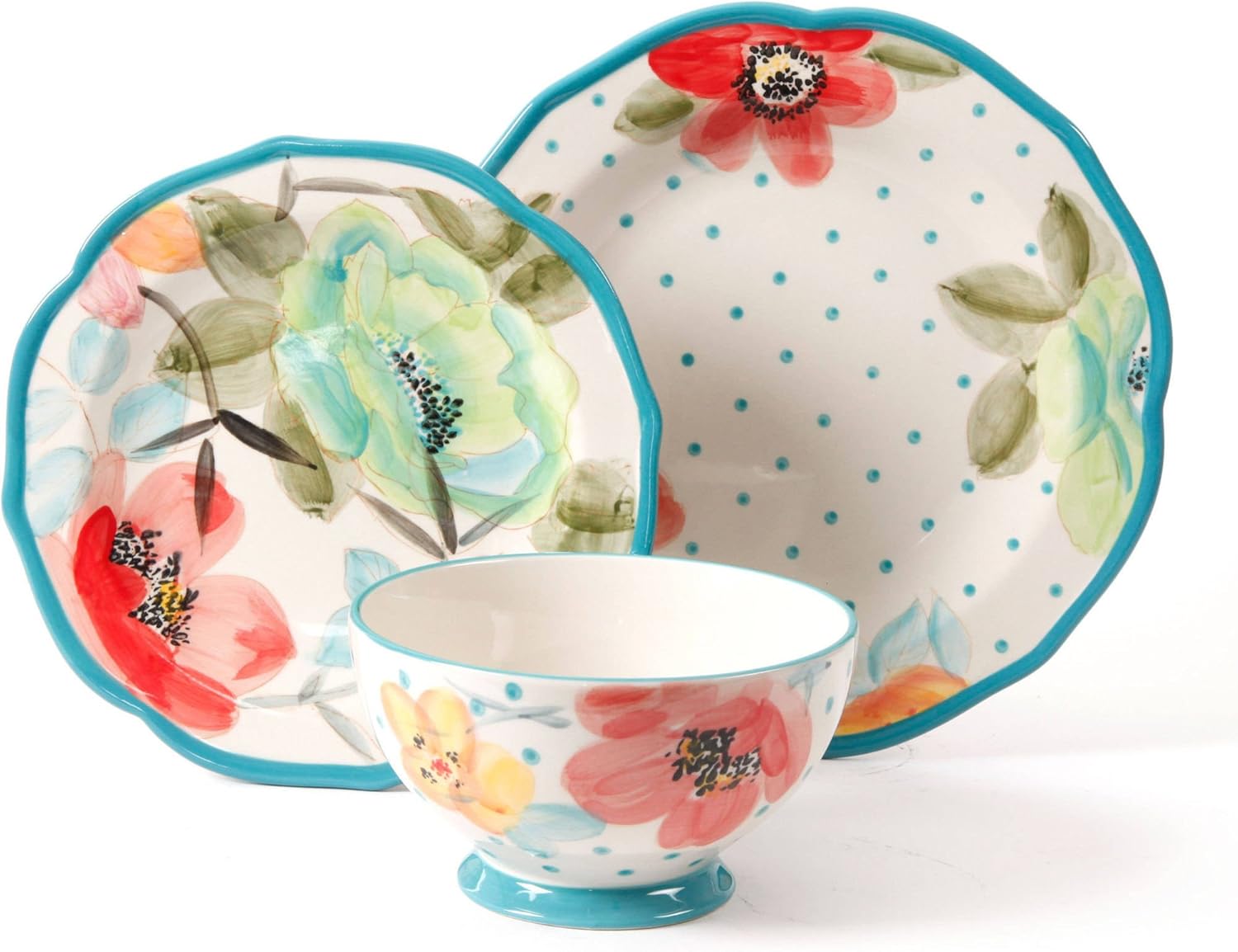 The Pioneer Woman 12-Piece Handcrafted Dinner Set"Vintage Bloom" Service for 4