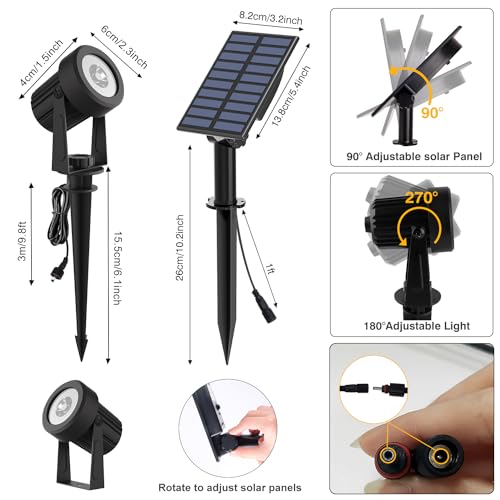 Solar Spot Lights Outdoor Cold White IP65 Waterproof Landscape Light for Garden Yard F207
