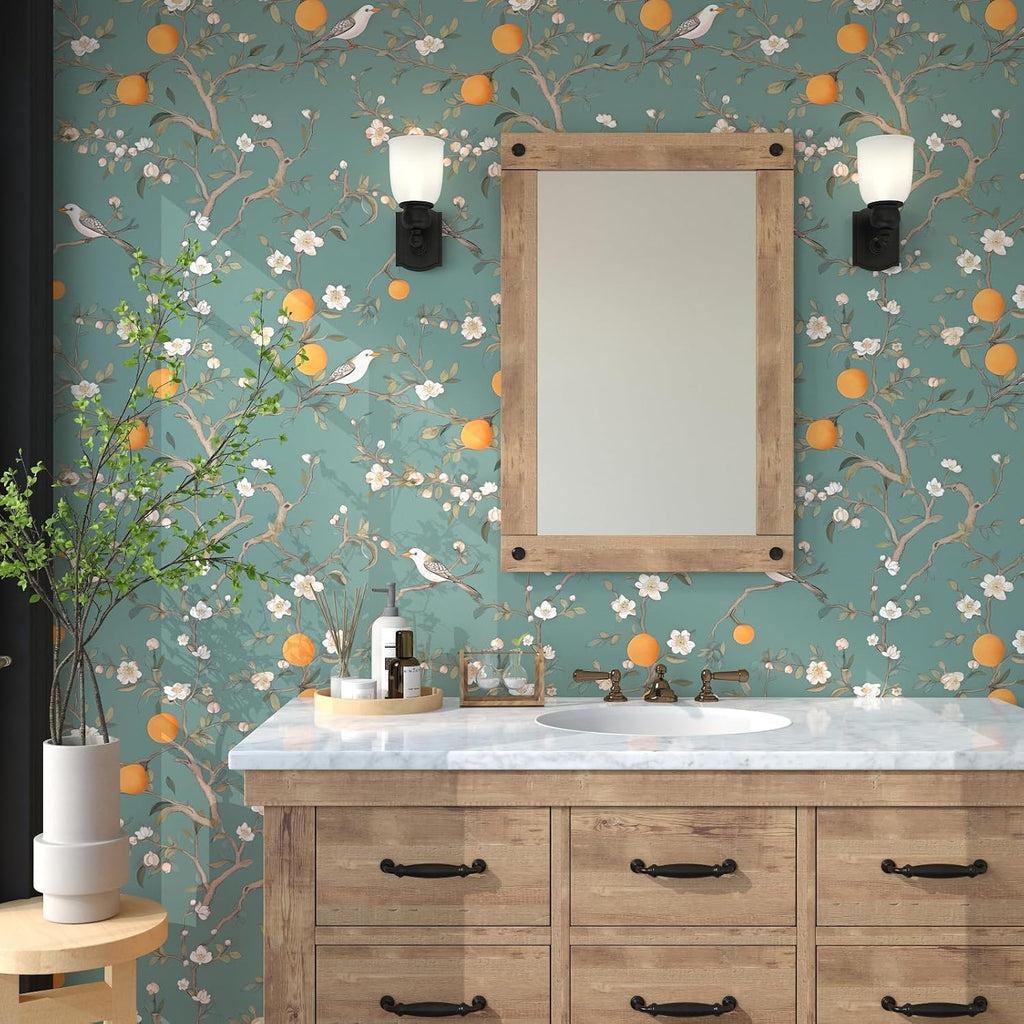 Botanical Peel and Stick Wallpaper, Waterproof Removable, 17.5" x 118" F276058