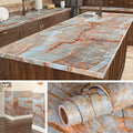 Livelynine 15.8"X197" Teal Marble Wallpaper Peel and Stick Countertop Paper Teal Marble Contact Paper Self Adhesive Film for Countertops Peel and Stick Table Top Covers Kitchen Bathroom Counter Top