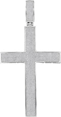 Sonia Jewels 10k White Gold Mens Round Diamond Christian Roman Cross Charm Pendant 2-(1/5 Cttw)