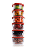 BOVADO USA 2 Cup Glass Food Storage Containers (6 Pack) | Nonpourous Dishwasher, Freezer & Oven Safe Glass, Easy-Clean | Teal Lids