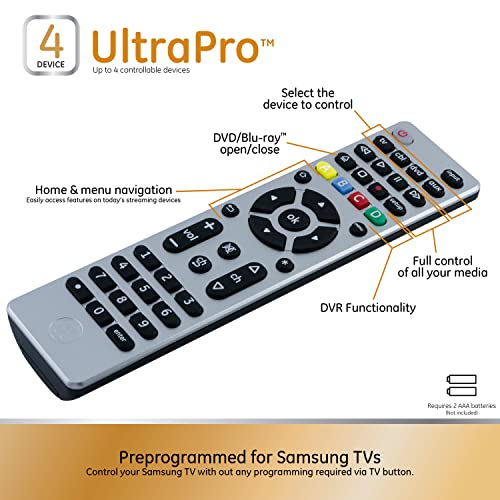 Universal Remote Control for Smart TVs, Silver D89184