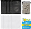 10pcs Aquarium Filter Media Bags - Mesh Filter Bags Reusable Bags With Zipper for Activated Carbon Ceramic Rings Filter Balls Fish Tank Pond 5.9 X 7.8 Inch