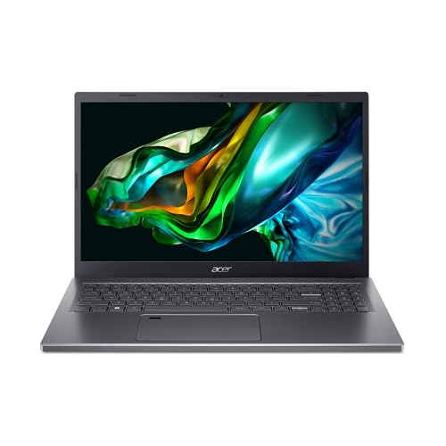 acer 2023 Aspire-A515-58M Laptop 15.6"" FHD 1920 x 1080 LED-Backlit 13th Generation Intel Core i7-1355U 10-Core 16GB LPDDR5 512GB SSD Wi-Fi 6E Windows 11 Pro Backlit Keyboard 1080p Camera, Steel Gray