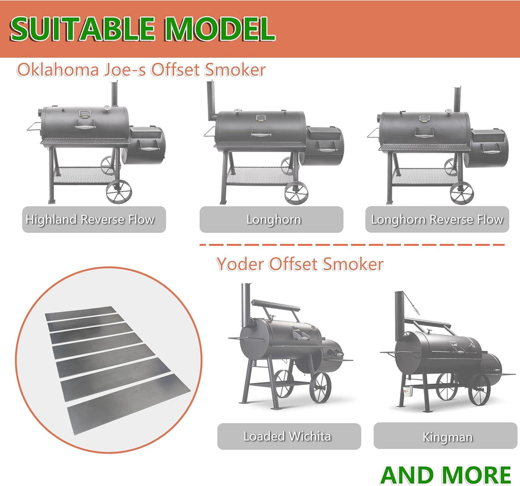 Heavy Duty Steel Charcoal Smoker Tuning Plates, Heat Deflector - 7-Pack S34995