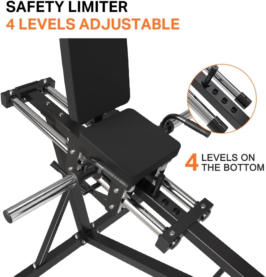 Compact Leg Press Machine with Calf Block, Plate-Loaded, 1000LBS Capacity I6143