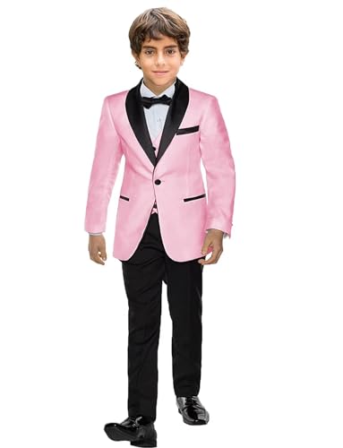 Boys 3 Piece Tuxedo Set Slim Fit Dress Outfit W984077