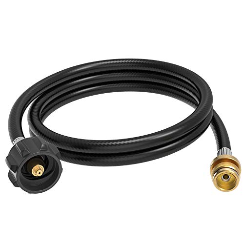 Kohree 6FT Propane Hose Adapter 1lb to 20 lb with Gauge, Propane Tank Hose Adapter, Propane Grill Hose for Buddy Heater, Weber Q Grill, Coleman Camping Stove