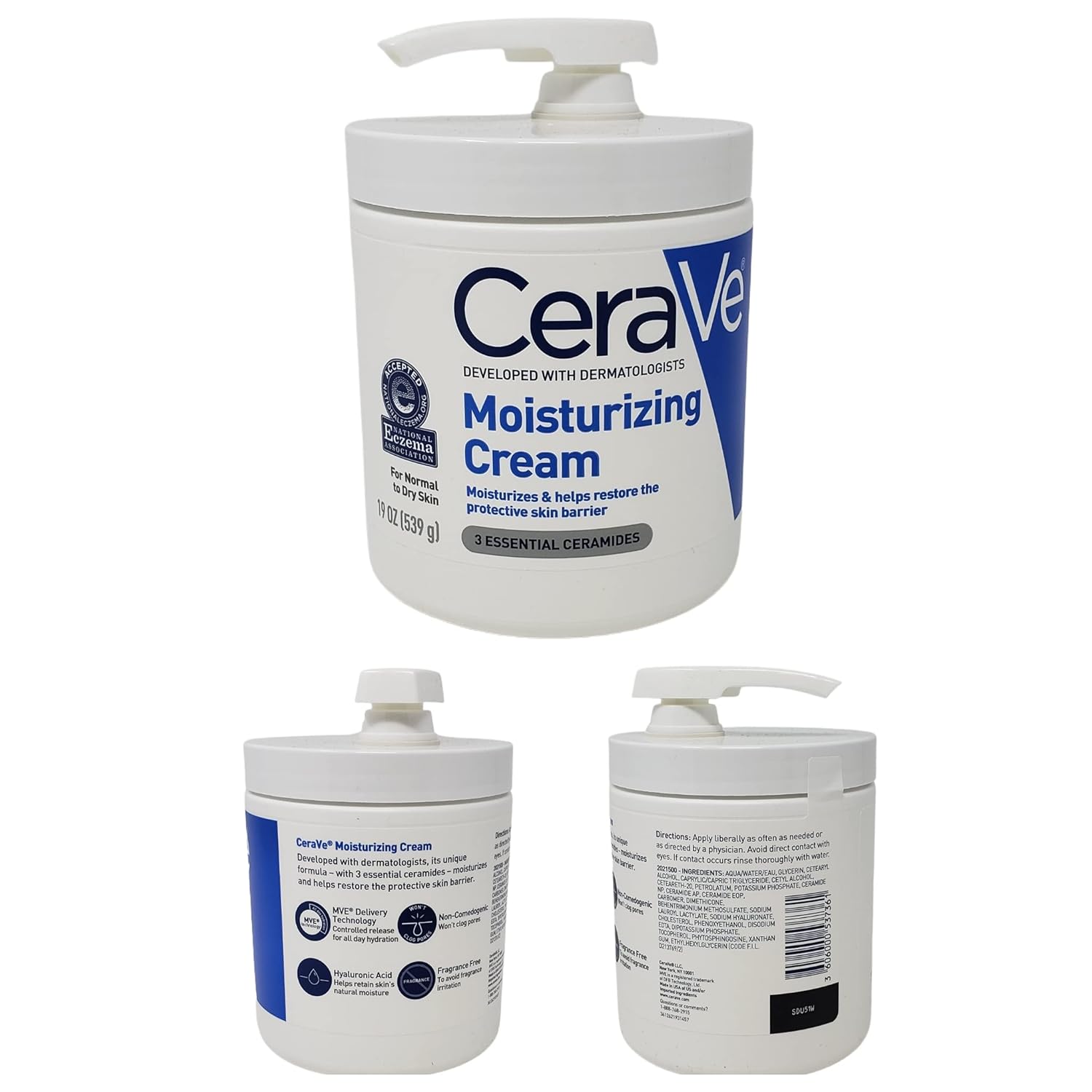 Moisturizing Cream Bundle with Pump and Travel Size V1434