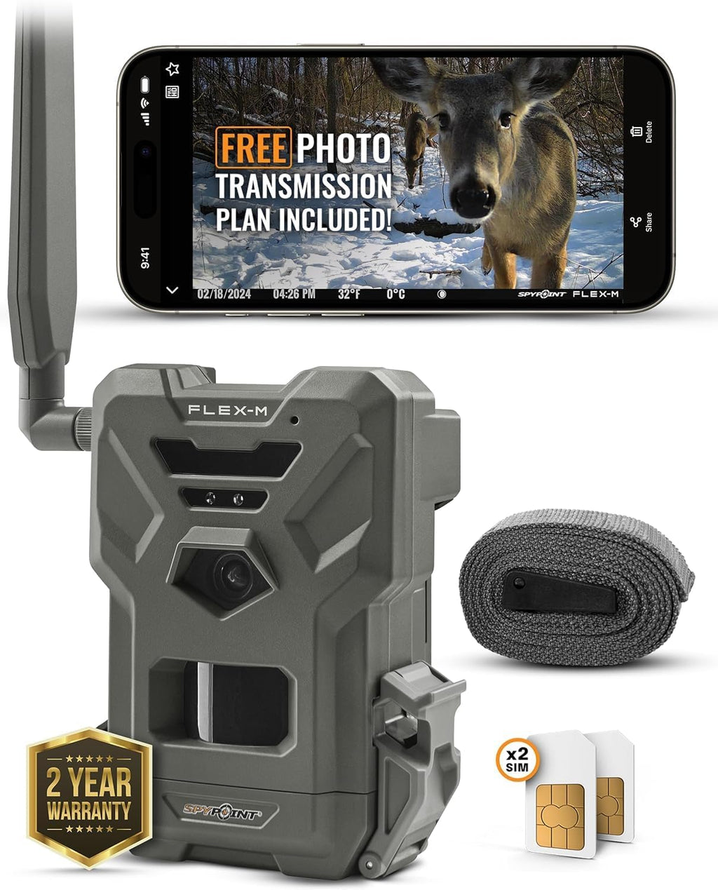 Cellular Hunting Trail Cameras with Night Vision, 2-Pack L31628