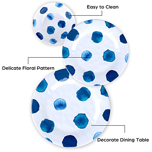 Melamine Dinnerware Set 16 Pcs, Unbreakable Plates Bowls Cups for 4 L871