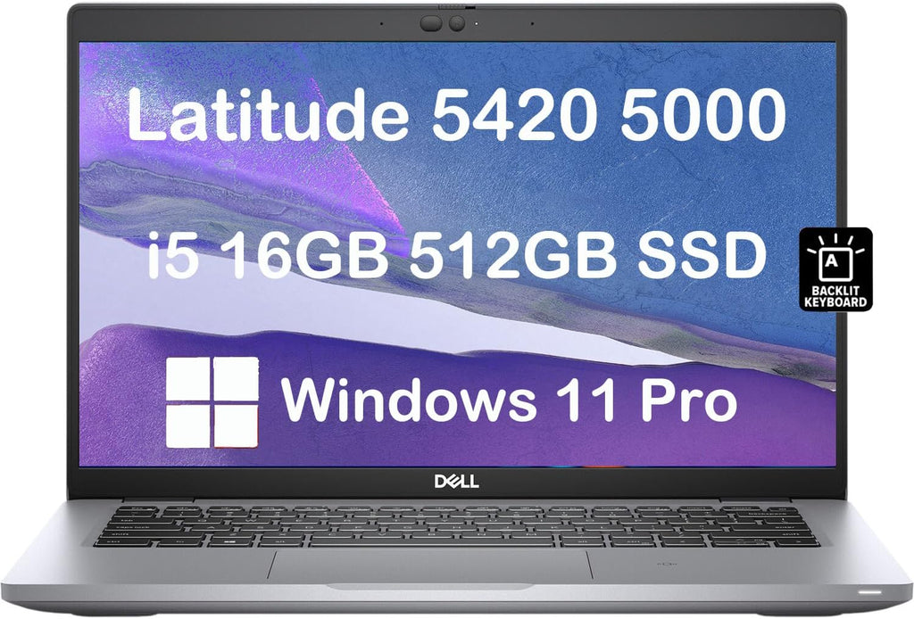Dell Latitude 5420 Business Laptop (14" FHD Display, Intel Core i5-1135G7, 16GB RAM, 512GB SSD) Backlit, Webcam, Ethernet Port, Wi-Fi, Thunderbolt 4, Long Battery Life, Latitude 3000, Win 11 Pro, Gray