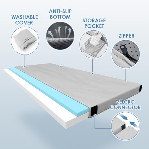Memory Foam Camping Mattress with Waterproof Cover and Travel Bag L544399