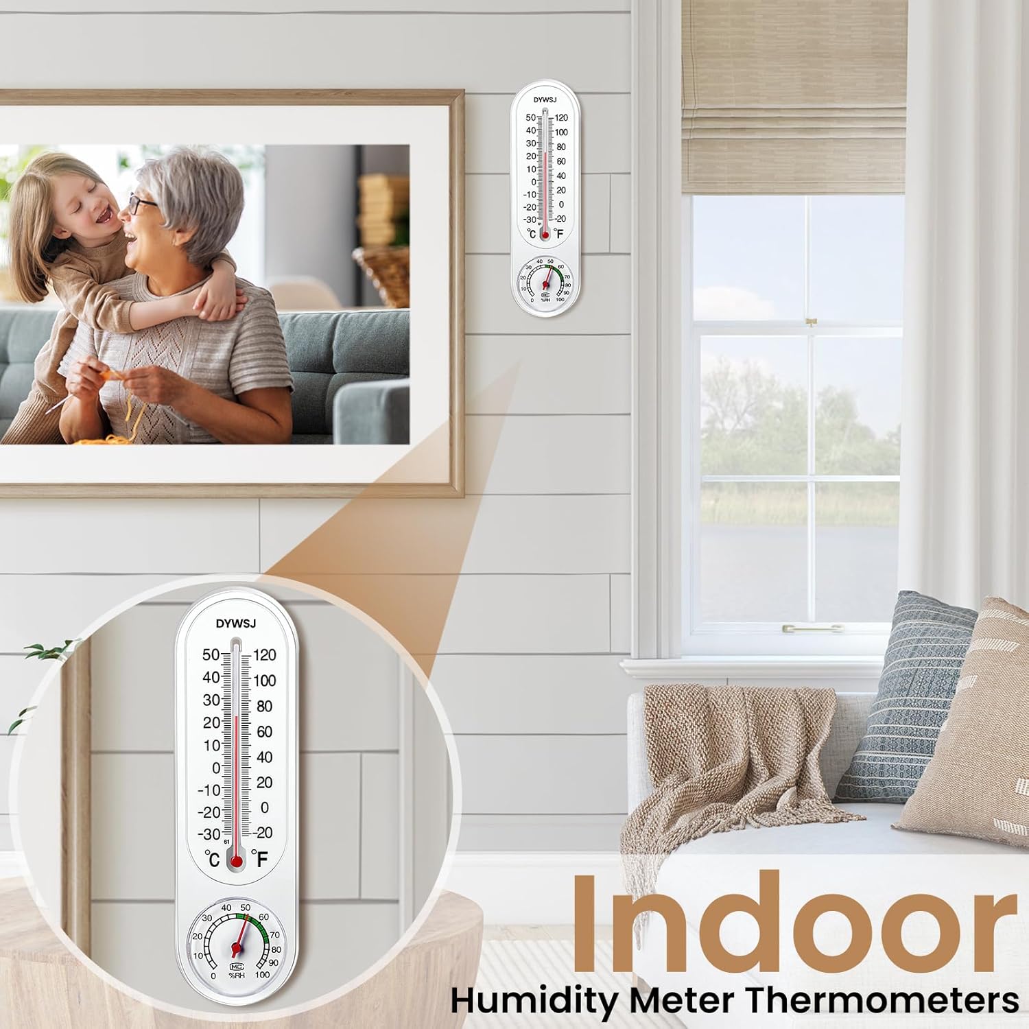 Indoor/Outdoor Thermometer Hygrometer with Celsius/Fahrenheit S320436