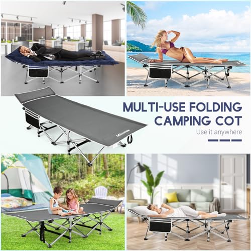 Folding Camping Cot for Adults, Heavy Duty with Pad and Carry Bag S3757