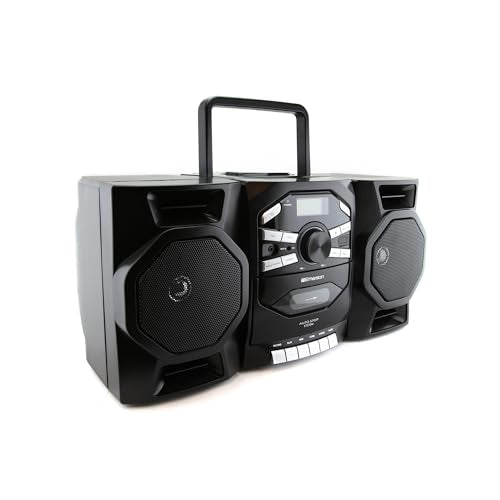 Portable CD Player Boombox with Cassette, AM/FM Radio, MP3, AUX and Detachable Speakers A977240