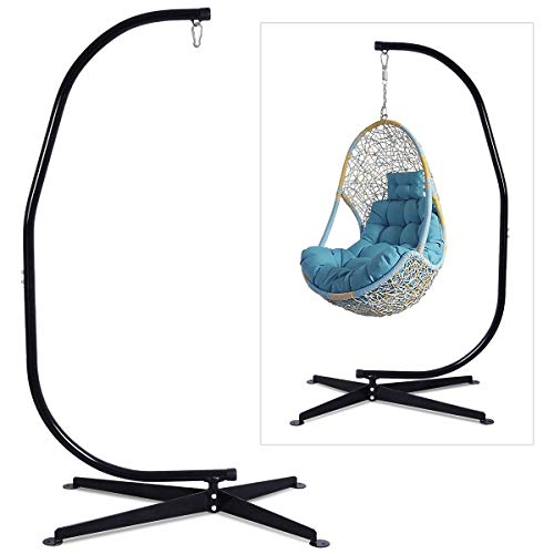 Hammock Chair Stand Only, Heavy-Duty Steel, 330 LBS Capacity, Indoor Outdoor, Black E6529