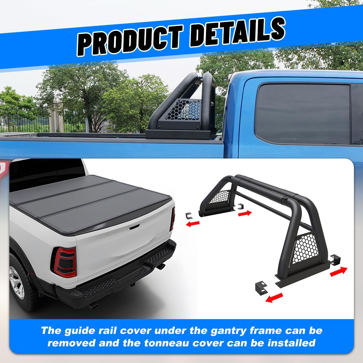 Retractable Tailgate Ladder for Pickup Trucks, Foldable & Adjustable S6362