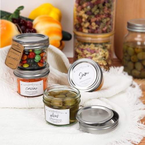Wide Mouth Glass Mason Jars 12 Pack with Airtight Lids W48688