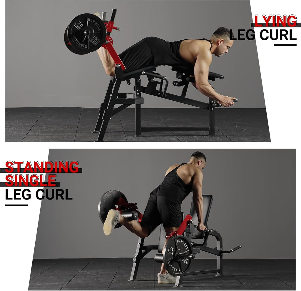 Leg Extension and Curl Machine, Adjustable Leg Exercise Bench for Home Gym T78718