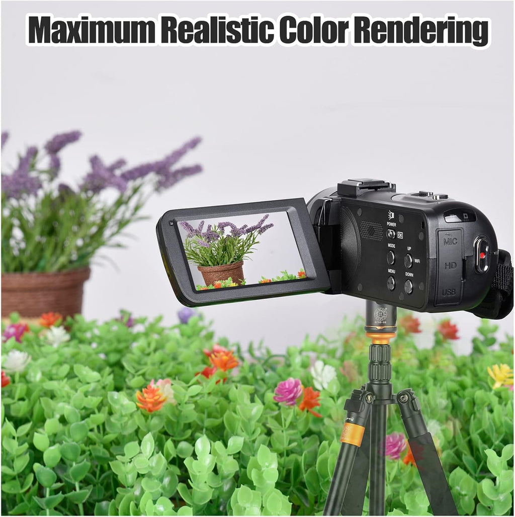 4K 18X Zoom Vlogging Camera with Touch Screen and Night Vision O258