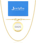 Jewlpire Italian 14K Real Gold Over 925 Sterling Silver Chain Necklace for Women, 1.1mm 1.3mm Cable Chain Necklace Hypoallergenic & Comfortable Women's Chain Necklaces 14 16 18 20 22 24 26 Inch