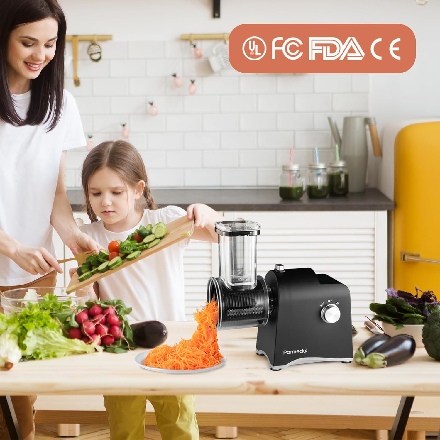 Electric Cheese Grater & Meat Grinder with Vegetable Cutter, Slicer, Shredder, and Sausage Maker G1891