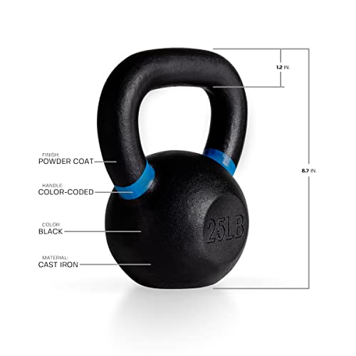 Cast Iron Kettlebell with Easy Grip Handle, Powder Coated H96455