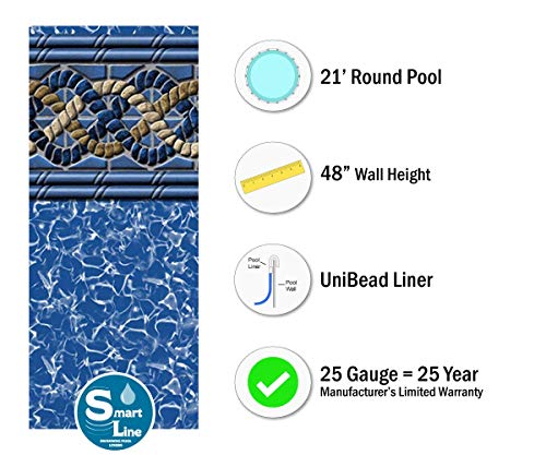 21-Foot Round Above-Ground Pool Liner, UniBead, 48-Inch Wall S83587