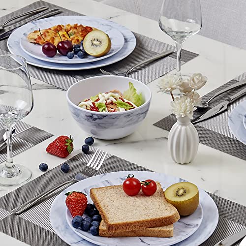 12-Piece Dinnerware Set, Melamine Bowls and Plates, Lightweight for 4, Avocado Green R46798