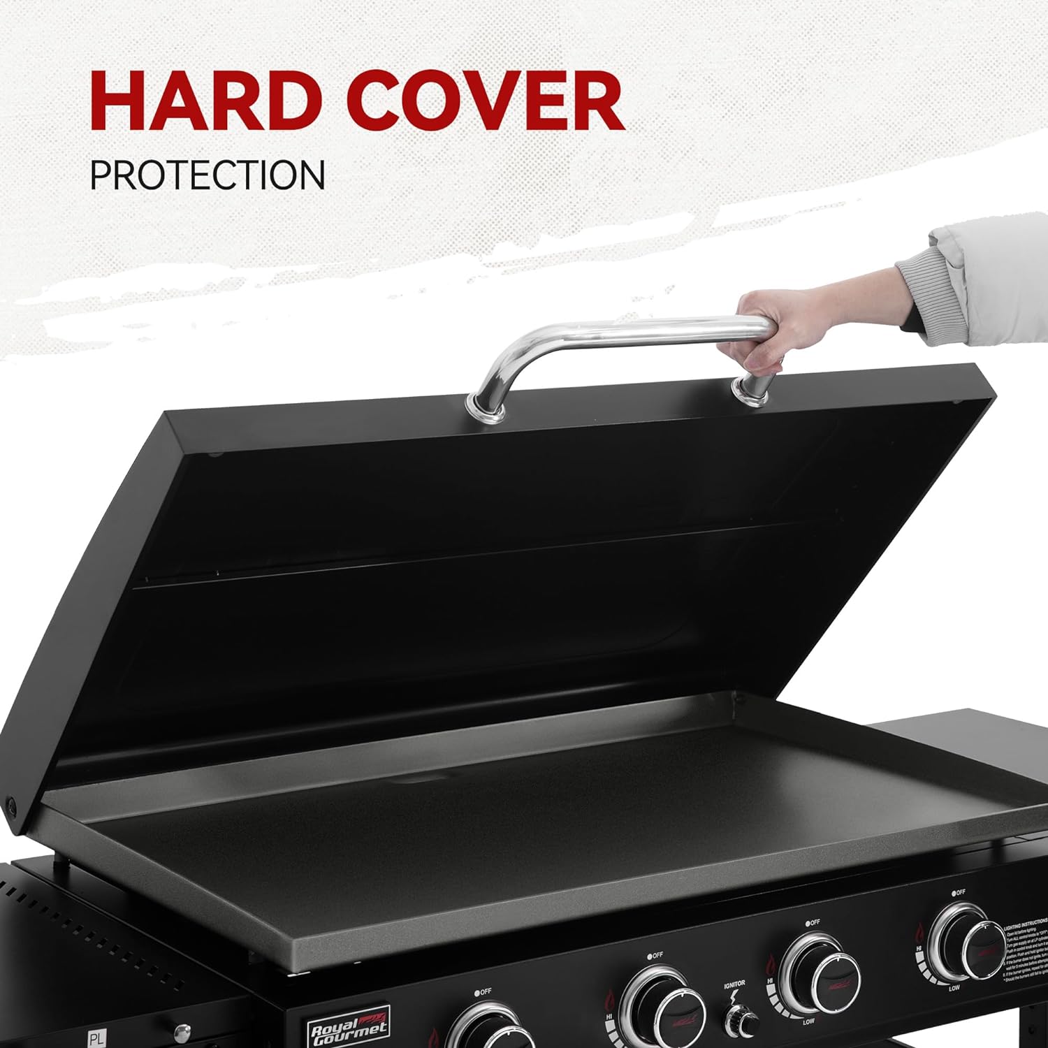4-Burner Propane Gas Griddle with Hard Cover, 35-Inch Flat Top BBQ Grill C6416