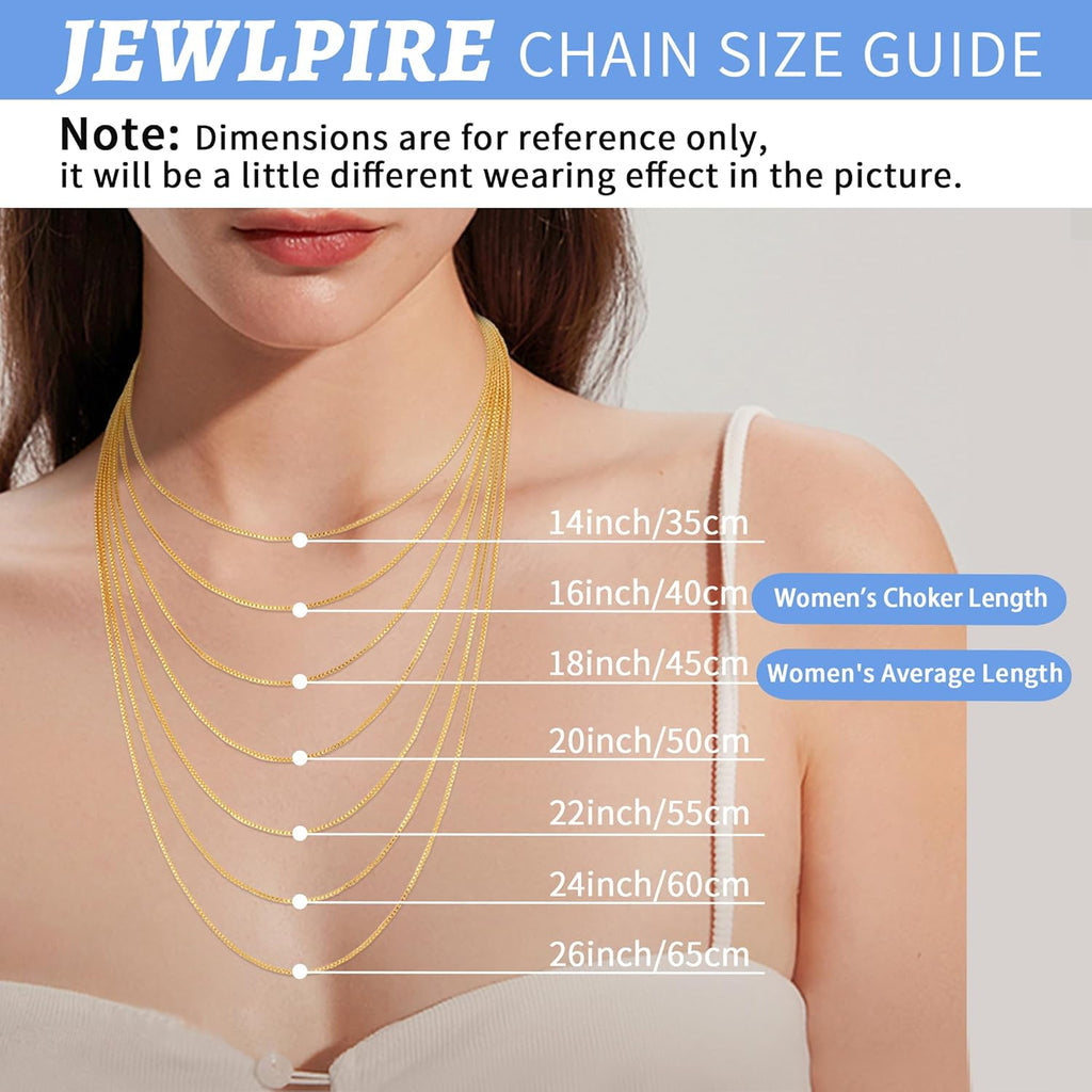 14K Gold Over Sterling Silver Box Chain Necklace for Women J52628