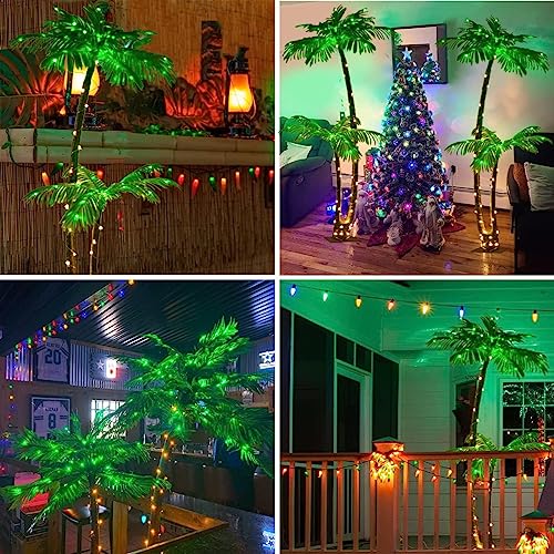 Lighted Palm Tree Outdoor Christmas Decorations with 121 LED Lights L941076
