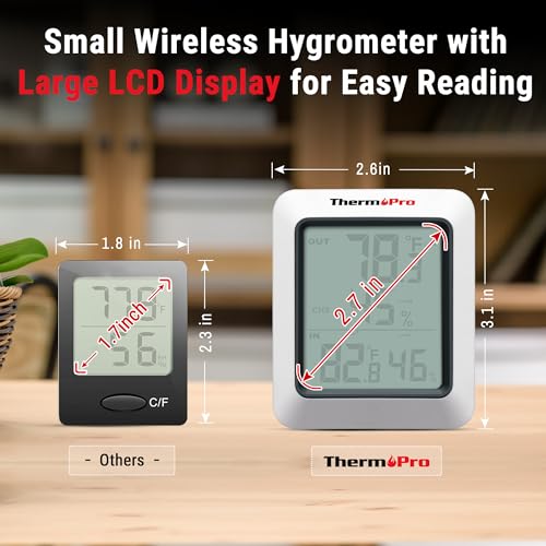 Digital Hygrometer Indoor Outdoor Thermometer with Wireless Humidity Monitor Q784